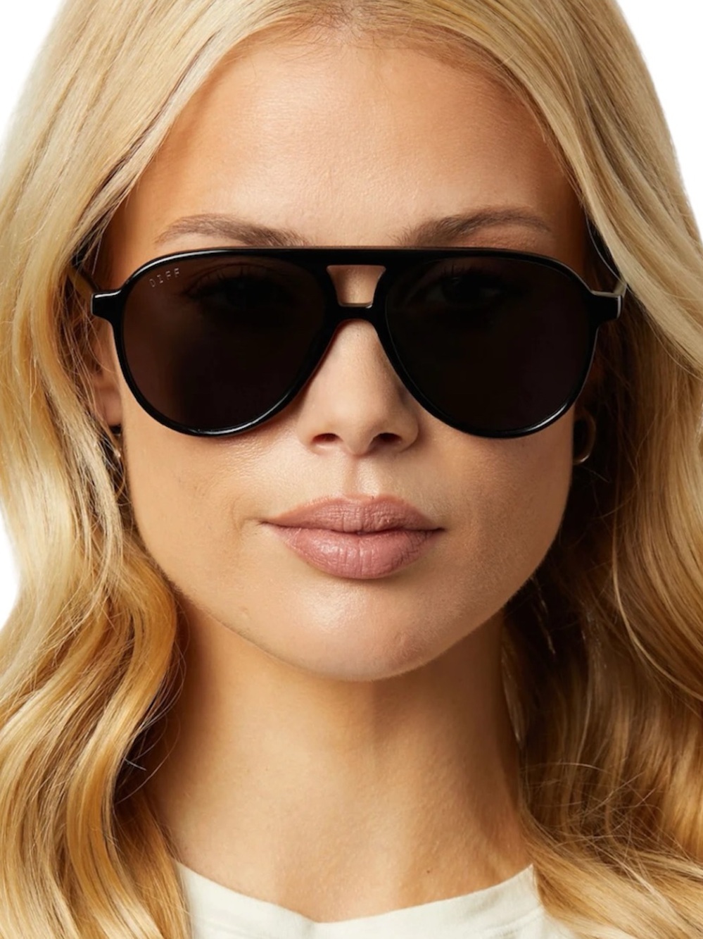DIFF Tosca II Sunglasses Polarized Aviator Black Frame Black Lens NWT